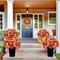 4PCS Vibrant Fall Artificial Flowers for Outdoors – UV-Resistant Petunias, Mums & Morning Glories for Garden, Porch, Planters & Seasonal Décor (Deep Autumn Bulk)